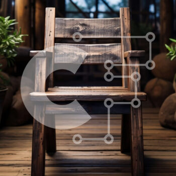 Intra Συλλεκτικό Ξύλινο Παζλ Plywood  4mm - Ξύλινη καρέκλα σε ξύλινο πάτωμα με φυτά σε γλάστρες Σε Ξύλινο Κουτί - Διαστάσεις Puzzle: 10x10 cm – 25 κομμάτια - Image 1