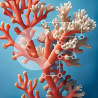 Intra Συλλεκτικό Ξύλινο Παζλ Plywood  4mm - Ζωντανή κινηματογράφηση σε πρώτο πλάνο κόκκινου κοραλλιού σε μπλε φόντο Σε Ξύλινο Κουτί - Διαστάσεις: 10x10 cm – 25 κομμάτια - Image 1