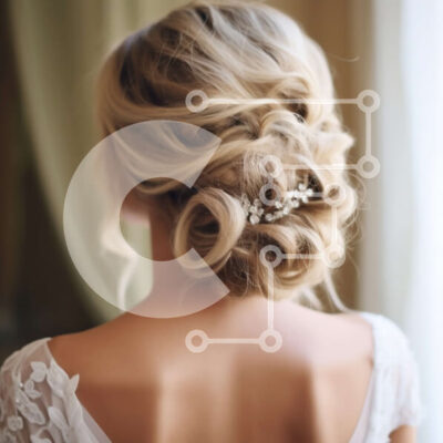 Intra Συλλεκτικό Ξύλινο Παζλ Plywood  4mm - Όμορφη νύφη με λευκό νυφικό με εκπληκτικό αστικό τοπίο Σε Ξύλινο Κουτί - Διαστάσεις Puzzle: 10x10 cm – 25 κομμάτια - Image 1