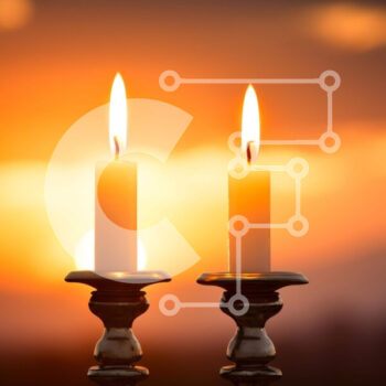 Intra Συλλεκτικό Ξύλινο Παζλ Plywood  4mm - Κηροπήγια σε φόντο ηλιοβασιλέματος Σε Ξύλινο Κουτί - Διαστάσεις Puzzle: 10x10 cm – 25 κομμάτια - Image 1