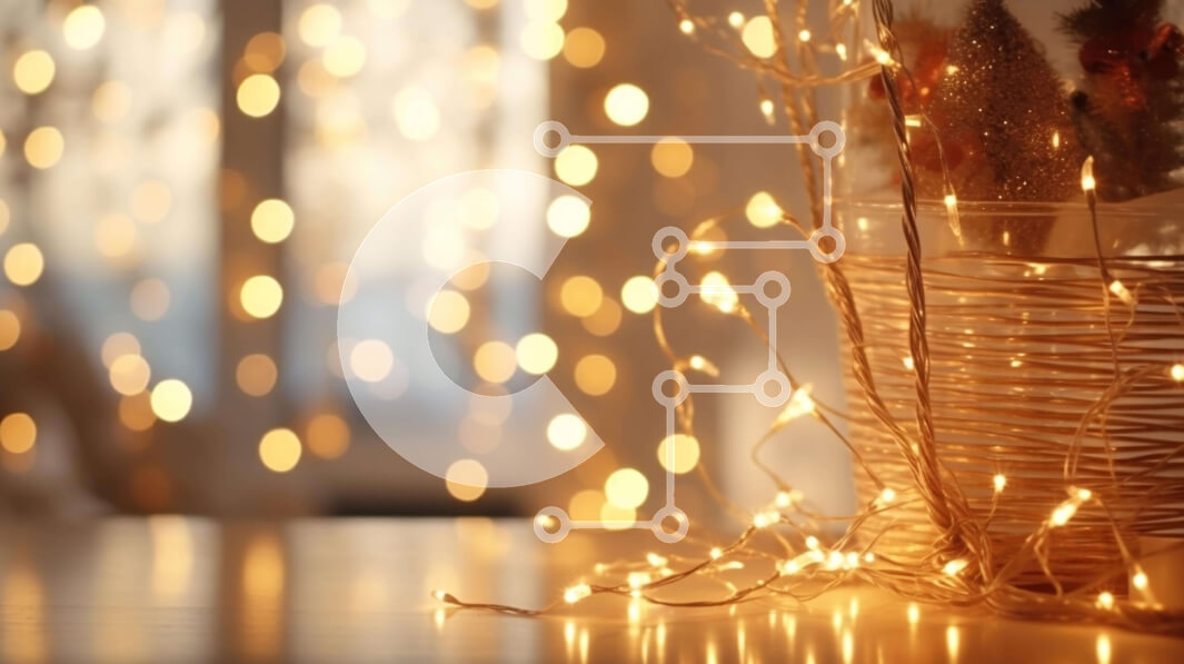 Intra Συλλεκτικό Ξύλινο Παζλ Plywood  4mm - Γιορτινά Διακοσμητικά - Καλάθι με Στολίδια και Φωτάκια Σε Ξύλινο Κουτί - Διαστάσεις: 10x10 cm – 25 κομμάτια