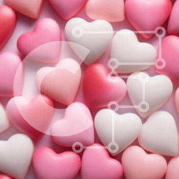 Intra Συλλεκτικό Ξύλινο Παζλ Plywood  4mm - Ροζ και λευκές καραμέλες σε σχήμα καρδιάς για την ημέρα του Αγίου Βαλεντίνου Σε Ξύλινο Κουτί - Διαστάσεις Puzzle: 10x10 cm – 25 κομμάτια - Image 1