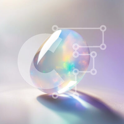 Intra Συλλεκτικό Ξύλινο Παζλ Plywood 4mm - Όμορφος πολύτιμος λίθος Opal σε λευκό φόντο Σε Ξύλινο Κουτί - Διαστάσεις: 10x10 cm – 25 κομμάτια - Image 1