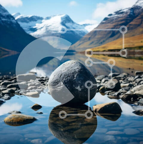 Intra Συλλεκτικό Ξύλινο Παζλ Plywood  4mm - Όμορφο τοπίο μιας ορεινής λίμνης με κρυστάλλινα νερά και χιονισμένες κορυφές Σε Ξύλινο Κουτί - Διαστάσεις: 10x10 cm – 25 κομμάτια - Image 1