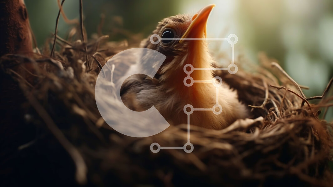 Intra Συλλεκτικό Ξύλινο Παζλ Plywood  4mm - Μικρό πουλί στη φωλιά σε ένα δάσος Σε Ξύλινο Κουτί - Διαστάσεις: 10x10 cm – 25 κομμάτια