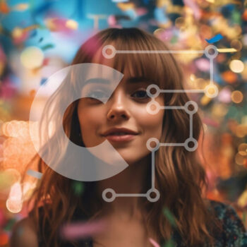 Intra Συλλεκτικό Ξύλινο Παζλ Plywood  4mm - Όμορφο πορτρέτο νεαρής γυναίκας με σγουρά μαλλιά σε φλοράλ φόρεμα Σε Ξύλινο Κουτί - Διαστάσεις Puzzle: 10x10 cm – 25 κομμάτια - Image 1