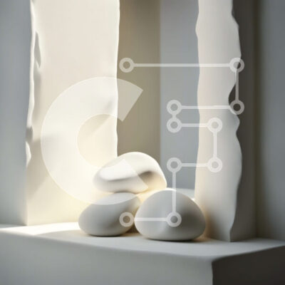 Intra Συλλεκτικό Ξύλινο Παζλ Plywood  4mm - Κοντινή όψη των στοιβαγμένων λευκών λίθων στο περβάζι παραθύρου Σε Ξύλινο Κουτί - Διαστάσεις Puzzle: 10x10 cm – 25 κομμάτια - Image 1