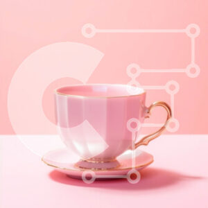 Intra Συλλεκτικό Ξύλινο Παζλ Plywood  4mm - Όμορφη εικόνα ενός ροζ φλιτζάνι τσαγιού και ένα πιατάκι σε μια ροζ επιφάνεια Σε Ξύλινο Κουτί - Διαστάσεις: 10x10 cm – 25 κομμάτια