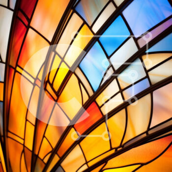 Intra Συλλεκτικό Ξύλινο Παζλ Plywood  4mm - Ζωντανό βιτρό με γεωμετρικά σχέδια Σε Ξύλινο Κουτί - Διαστάσεις Puzzle: 10x10 cm – 25 κομμάτια - Image 1