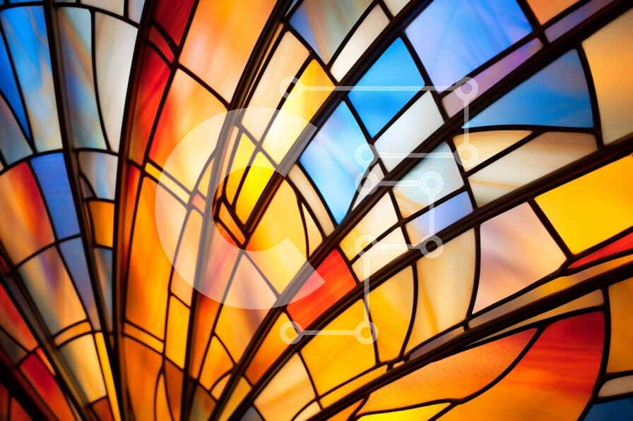 Intra Συλλεκτικό Ξύλινο Παζλ Plywood  4mm - Ζωντανό βιτρό με γεωμετρικά σχέδια Σε Ξύλινο Κουτί - Διαστάσεις Puzzle: 10x10 cm – 25 κομμάτια