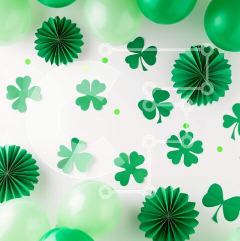 Intra Συλλεκτικό Ξύλινο Παζλ Plywood  4mm - Γιορτή του Αγίου Πατρικίου με πράσινες διακοσμήσεις Σε Ξύλινο Κουτί - Διαστάσεις: 10x10 cm – 25 κομμάτια - Image 1