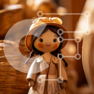 Intra Συλλεκτικό Ξύλινο Παζλ Plywood  4mm - Ξύλινη κούκλα στο τραπέζι με καλάθι με φρούτα Σε Ξύλινο Κουτί - Διαστάσεις: 10x10 cm – 25 κομμάτια