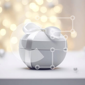 Intra Συλλεκτικό Ξύλινο Παζλ Plywood  4mm - Λευκό κουτί δώρου με κορδέλα και στολίδια Σε Ξύλινο Κουτί - Διαστάσεις Puzzle: 10x10 cm – 25 κομμάτια - Image 1