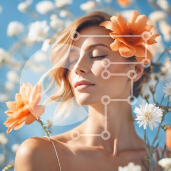 Intra Συλλεκτικό Ξύλινο Παζλ Plywood  4mm - Νεαρή γυναίκα με λουλούδια στα μαλλιά της απολαμβάνοντας τη φύση Σε Ξύλινο Κουτί - Διαστάσεις Puzzle: 10x10 cm – 25 κομμάτια - Image 1