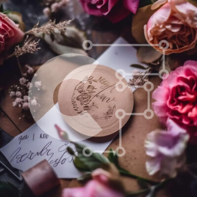 Intra Συλλεκτικό Ξύλινο Παζλ Plywood  4mm - Ξύλινο σουβέρ με ροζ τριαντάφυλλα χαραγμένο Σε Ξύλινο Κουτί - Διαστάσεις: 10x10 cm – 25 κομμάτια - Image 1