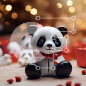 Intra Συλλεκτικό Ξύλινο Παζλ Plywood  4mm - Ειδώλιο αρκούδας Panda σε δώρα Σε Ξύλινο Κουτί - Διαστάσεις Puzzle: 10x10 cm – 25 κομμάτια - Image 1