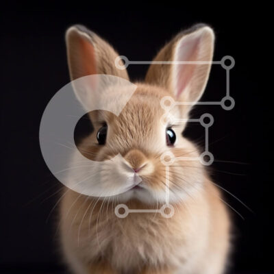 Intra Συλλεκτικό Ξύλινο Παζλ Plywood  4mm - Αξιολάτρευτη εικόνα ενός καφέ κουνελιού σε μαύρο φόντο Σε Ξύλινο Κουτί - Διαστάσεις: 10x10 cm – 25 κομμάτια - Image 1