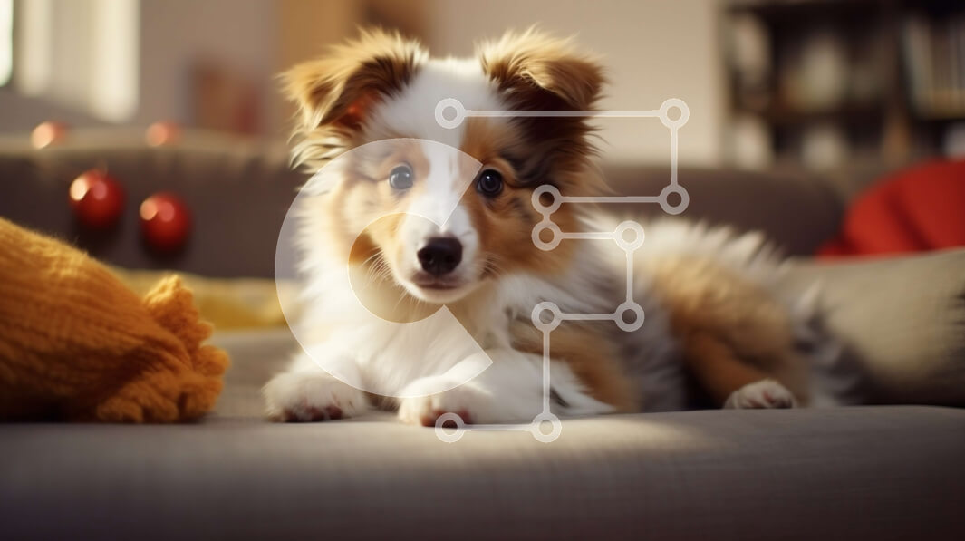 Intra Συλλεκτικό Ξύλινο Παζλ Plywood  4mm - Μικρό καφέ και άσπρο σκυλί ξαπλωμένο σε έναν καναπέ Σε Ξύλινο Κουτί - Διαστάσεις: 10x10 cm – 25 κομμάτια