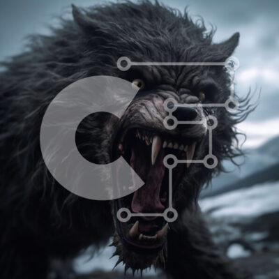 Intra Συλλεκτικό Ξύλινο Παζλ Plywood  4mm - Έντονη εικόνα ενός σκοτεινού λυκάνθρωπου έτοιμου να επιτεθεί Σε Ξύλινο Κουτί - Διαστάσεις Puzzle: 10x10 cm – 25 κομμάτια - Image 1