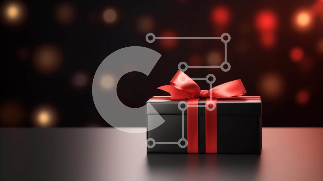 Intra Συλλεκτικό Ξύλινο Παζλ Plywood  4mm - Μαύρο κουτί δώρου με κόκκινη κορδέλα στο τραπέζι Σε Ξύλινο Κουτί - Διαστάσεις Puzzle: 10x10 cm – 25 κομμάτια