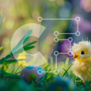 Intra Συλλεκτικό Ξύλινο Παζλ Plywood  4mm - Πασχαλινό νεοσσό και αυγά στο γρασίδι Σε Ξύλινο Κουτί - Διαστάσεις Puzzle: 10x10 cm – 25 κομμάτια