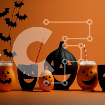 Intra Συλλεκτικό Ξύλινο Παζλ Plywood  4mm - Ποτήρια κολοκύθας αποκριών σε πορτοκαλί φόντο Σε Ξύλινο Κουτί - Διαστάσεις Puzzle: 10x10 cm – 25 κομμάτια - Image 1