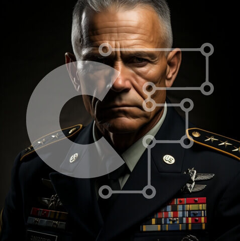 Intra Συλλεκτικό Ξύλινο Παζλ Plywood 4mm - Σοβαρός μεσήλικας στρατιωτικός με στολή Στοκ Φωτογραφία Σε Ξύλινο Κουτί - Διαστάσεις Puzzle: 10x10 cm – 25 κομμάτια - Image 1