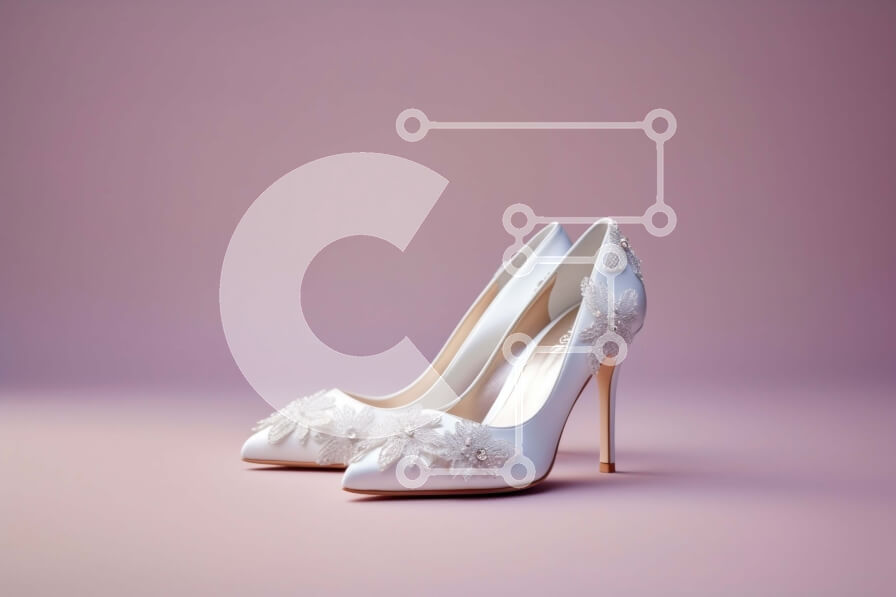 Intra Συλλεκτικό Ξύλινο Παζλ Plywood  4mm - Κομψά λευκά ψηλοτάκουνα παπούτσια με περίπλοκα στολίδια Σε Ξύλινο Κουτί - Διαστάσεις Puzzle: 10x10 cm – 25 κομμάτια