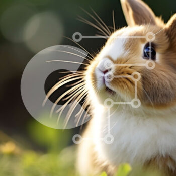 Intra Συλλεκτικό Ξύλινο Παζλ Plywood  4mm - Αξιολάτρευτη εικόνα ενός κουνελιού σε ένα πράσινο χωράφι Σε Ξύλινο Κουτί - Διαστάσεις: 10x10 cm – 25 κομμάτια - Image 1