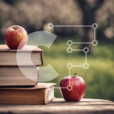 Intra Συλλεκτικό Ξύλινο Παζλ Plywood  4mm - Στοίβα από βιβλία με πράσινο μήλο σε ξύλινο τραπέζι Σε Ξύλινο Κουτί - Διαστάσεις Puzzle: 10x10 cm – 25 κομμάτια - Image 1