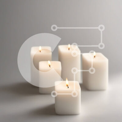 Intra Συλλεκτικό Ξύλινο Παζλ Plywood 4mm - Λευκά κεριά σε γκρίζα επιφάνεια Σε Ξύλινο Κουτί - Διαστάσεις Puzzle: 10x10 cm – 25 κομμάτια - Image 1