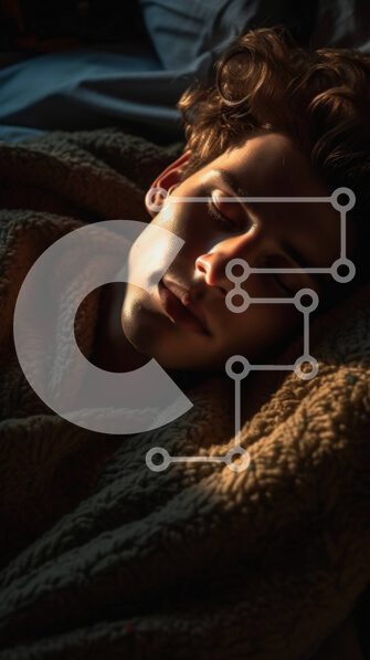 Intra Συλλεκτικό Ξύλινο Παζλ Plywood  4mm - Χαλαρωτική στιγμή ενός νεαρού άνδρα ξαπλωμένο στο κρεβάτι με κλειστά μάτια Σε Ξύλινο Κουτί - Διαστάσεις Puzzle: 10x10 cm – 25 κομμάτια