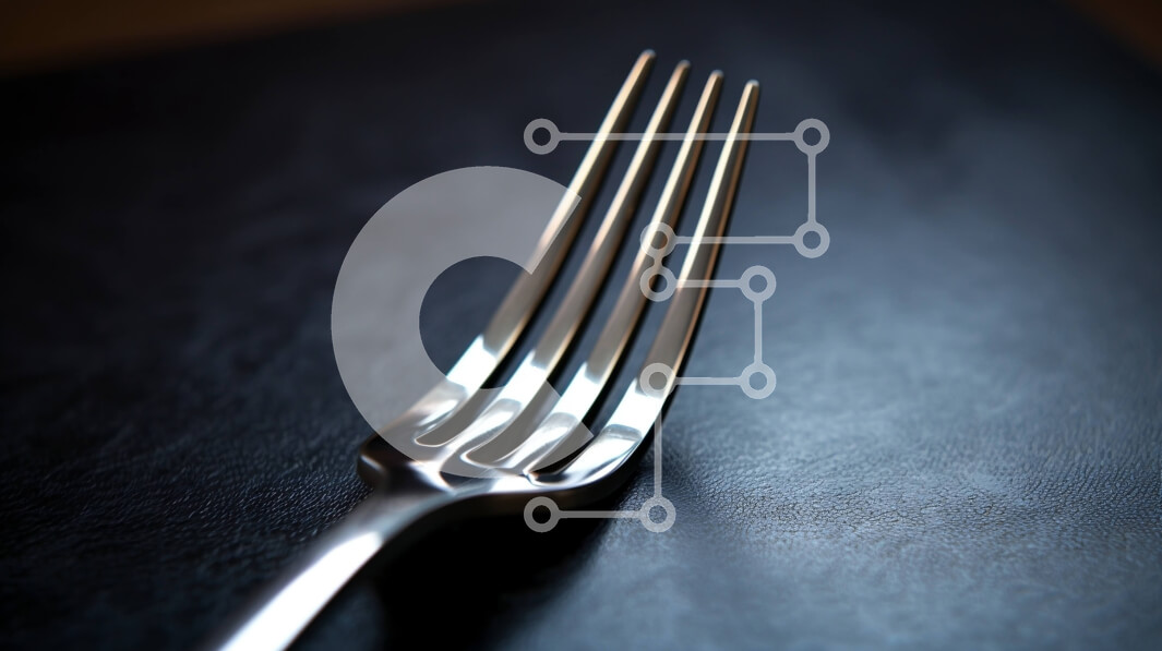 Intra Συλλεκτικό Ξύλινο Παζλ Plywood  4mm - Κοντινό πλάνο πιρούνι από ανοξείδωτο χάλυβα με μοντέρνο σχέδιο Σε Ξύλινο Κουτί - Διαστάσεις: 10x10 cm – 25 κομμάτια