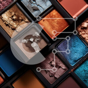 Intra Συλλεκτικό Ξύλινο Παζλ Plywood  4mm - Όμορφη παλέτα σκιών από κοντά σε μπλε, πράσινο, πορτοκαλί και μωβ Σε Ξύλινο Κουτί - Διαστάσεις Puzzle: 10x10 cm – 25 κομμάτια