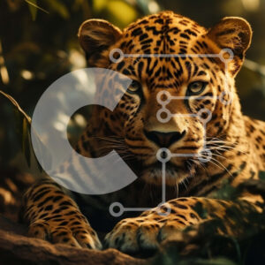 Intra Συλλεκτικό Ξύλινο Παζλ Plywood  4mm - Άγρια τζάγκουαρ σε πυκνό δάσος Σε Ξύλινο Κουτί - Διαστάσεις: 10x10 cm – 25 κομμάτια