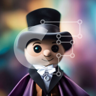 Intra Συλλεκτικό Ξύλινο Παζλ Plywood  4mm - Κομψός άνδρας με καπέλο και ακρωτήριο Σε Ξύλινο Κουτί - Διαστάσεις Puzzle: 10x10 cm – 25 κομμάτια - Image 1