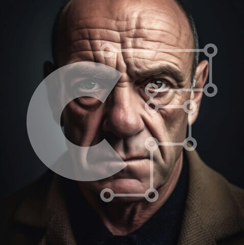 Intra Συλλεκτικό Ξύλινο Παζλ Plywood  4mm - Πορτρέτο ενός μεσήλικα με μια σοβαρή έκφραση Σε Ξύλινο Κουτί - Διαστάσεις Puzzle: 10x10 cm – 25 κομμάτια - Image 1