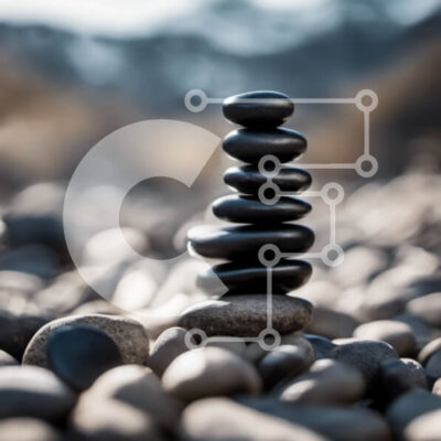 Intra Συλλεκτικό Ξύλινο Παζλ Plywood 4mm - Στοίβα από μαύρες πέτρες σε σχήμα πυραμίδας σε βραχώδες έδαφος Σε Ξύλινο Κουτί - Διαστάσεις: 10x10 cm – 25 κομμάτια - Image 1