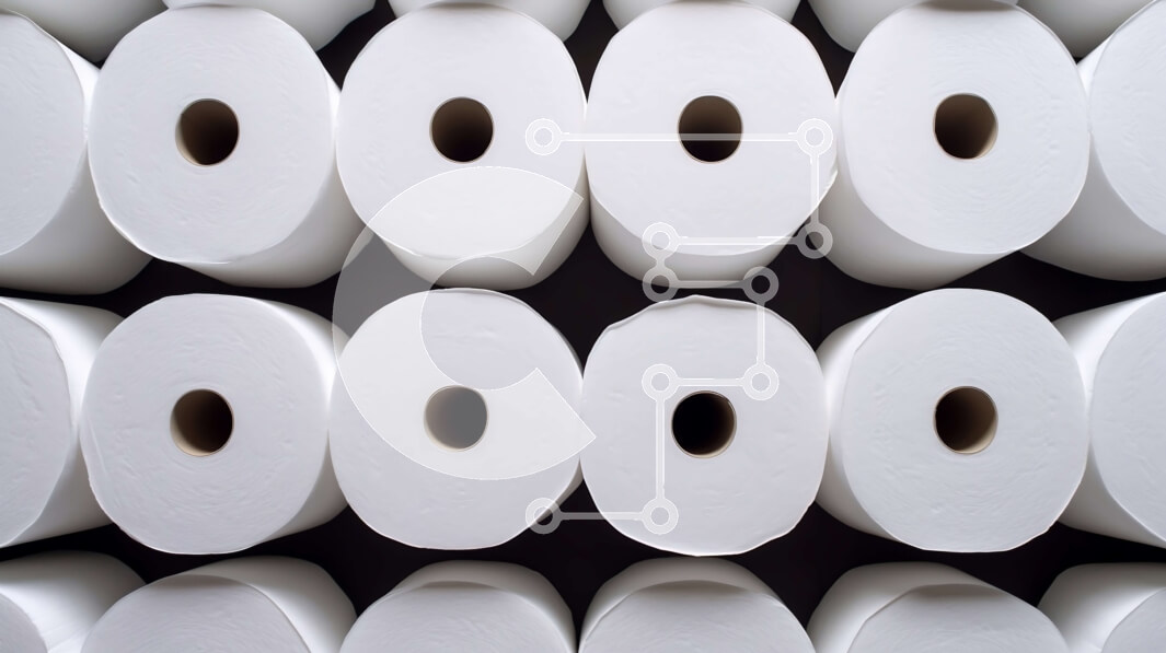 Intra Συλλεκτικό Ξύλινο Παζλ Plywood  4mm - Στοίβα από λευκά ρολά χαρτιού υγείας Σε Ξύλινο Κουτί - Διαστάσεις Puzzle: 10x10 cm – 25 κομμάτια