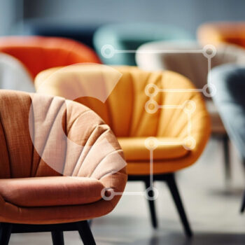 Intra Συλλεκτικό Ξύλινο Παζλ Plywood  4mm - Μοντέρνες πορτοκαλί και καφέ καρέκλες με ξύλινα πόδια Σε Ξύλινο Κουτί - Διαστάσεις Puzzle: 10x10 cm – 25 κομμάτια - Image 1