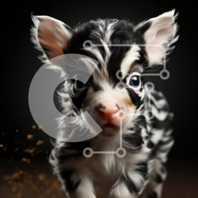 Intra Συλλεκτικό Ξύλινο Παζλ Plywood  4mm - Αξιολάτρευτο πουλάρι ζέβρας που στέκεται σε μια σκοτεινή επιφάνεια Σε Ξύλινο Κουτί - Διαστάσεις: 10x10 cm – 25 κομμάτια - Image 1