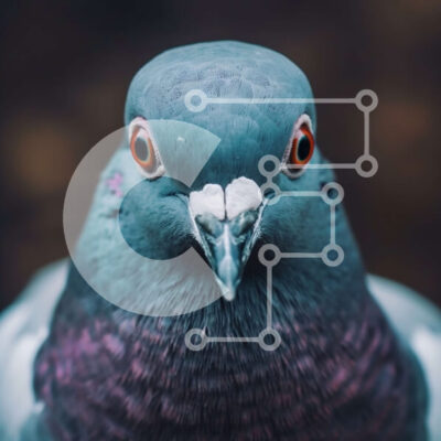 Intra Συλλεκτικό Ξύλινο Παζλ Plywood 4mm - Εκπληκτική κινηματογράφηση σε πρώτο πλάνο του κεφαλιού ενός περιστεριού με περίεργη έκφραση Σε Ξύλινο Κουτί - Διαστάσεις: 10x10 cm – 25 κομμάτια - Image 1