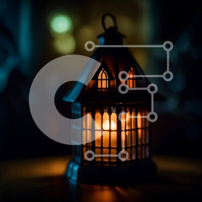 Intra Συλλεκτικό Ξύλινο Παζλ Plywood  4mm - Mood Lighting: Ένα αναμμένο κερί σε ένα σκοτεινό δωμάτιο Σε Ξύλινο Κουτί - Διαστάσεις Puzzle: 10x10 cm – 25 κομμάτια - Image 1