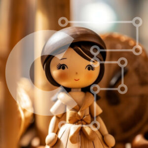 Intra Συλλεκτικό Ξύλινο Παζλ Plywood  4mm - Ξύλινη κούκλα σε ράφι με καλάθια Σε Ξύλινο Κουτί - Διαστάσεις: 10x10 cm – 25 κομμάτια