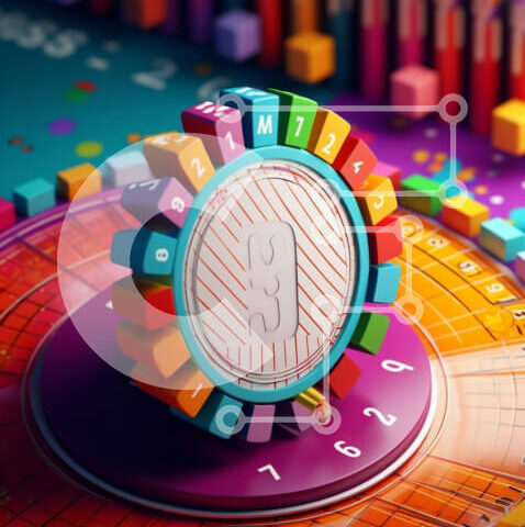 Intra Συλλεκτικό Ξύλινο Παζλ Plywood  4mm - Εικόνα ενός πολύχρωμου τροχού ρουλέτας σε φωτεινό φόντο Σε Ξύλινο Κουτί - Διαστάσεις: 10x10 cm – 25 κομμάτια - Image 1