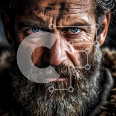 Intra Συλλεκτικό Ξύλινο Παζλ Plywood  4mm - Πορτρέτο ενός άνδρα με μακριά γενειάδα και σακάκι με γούνα Σε Ξύλινο Κουτί - Διαστάσεις Puzzle: 10x10 cm – 25 κομμάτια - Image 1