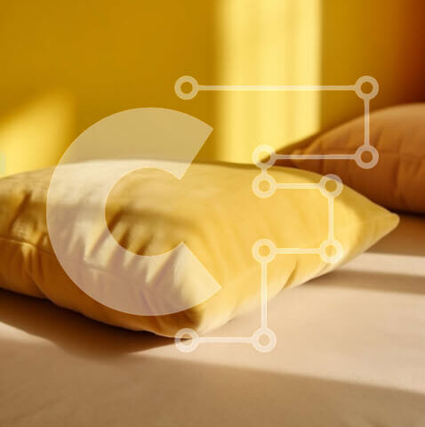 Intra Συλλεκτικό Ξύλινο Παζλ Plywood 4mm - Άνετο υπνοδωμάτιο με κίτρινα μαξιλάρια και ηλιαχτίδα που λάμπει μέσα από το παράθυρο Σε Ξύλινο Κουτί - Διαστάσεις Puzzle: 10x10 cm – 25 κομμάτια - Image 1