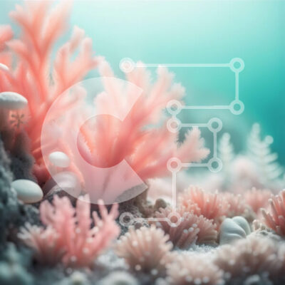 Intra Συλλεκτικό Ξύλινο Παζλ Plywood  4mm - Ζωντανός κοραλλιογενής ύφαλος με ροζ κοράλλια και λευκά σφουγγάρια Σε Ξύλινο Κουτί - Διαστάσεις: 10x10 cm – 25 κομμάτια - Image 1