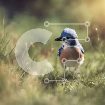 Intra Συλλεκτικό Ξύλινο Παζλ Plywood 4mm - Όμορφο μπλε πουλί στην πράσινη χλόη Σε Ξύλινο Κουτί - Διαστάσεις: 10x10 cm – 25 κομμάτια - Image 1