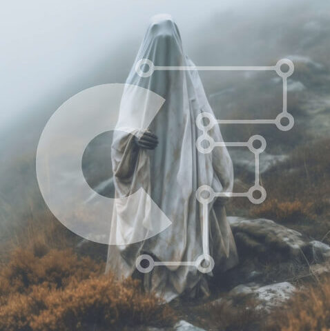 Intra Συλλεκτικό Ξύλινο Παζλ Plywood 4mm - Απόκοσμη και μυστηριώδης εικόνα μιας απόκοσμης φιγούρας σε έναν βραχώδη λόφο Σε Ξύλινο Κουτί - Διαστάσεις Puzzle: 10x10 cm – 25 κομμάτια - Image 1